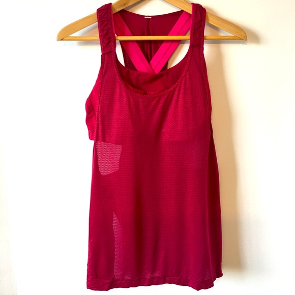 Fuchsia Lululemon self bra tank top